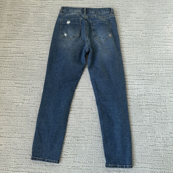 Indigo Reign Ripped Jeans Distressed Womens Size 7 (27) High Rise Straight Leg - Picture 11 of 12